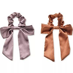 INC 2-Pc. Silk Bow Hair Scrunchie Set